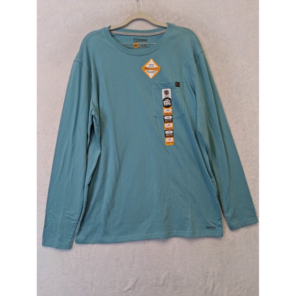 Noble Outfitters Mens The Best‎ Dang Work Tee Long Sleeve Pocket Blue L-REG NEW